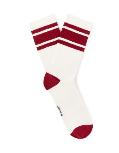 Chaussettes tige haute sport en coton stretch - rouge