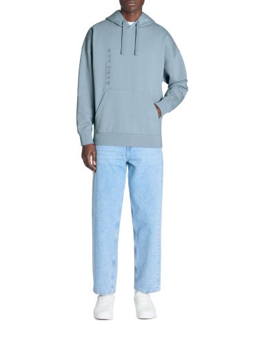 Sweat oversize col rond 100% coton - bleu