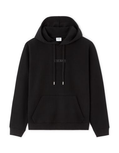 Sweat regular capuche coton mélangé - noir