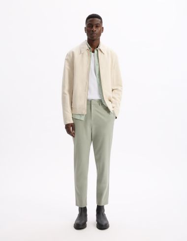 Blouson col chemise en lin et coton - naturel