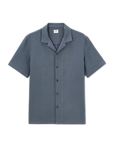 Chemisette regular slubbés 100% coton - bleu gris