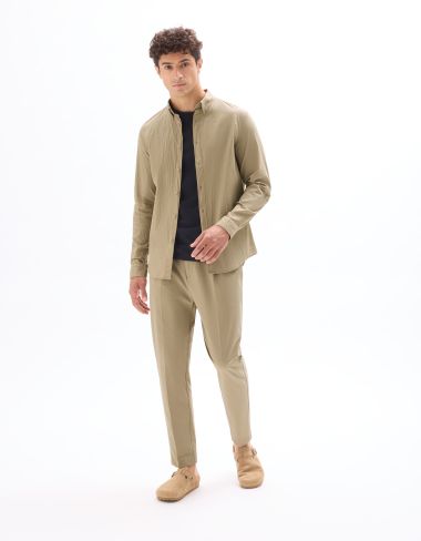 Pantalon 24H seersucker - taupe