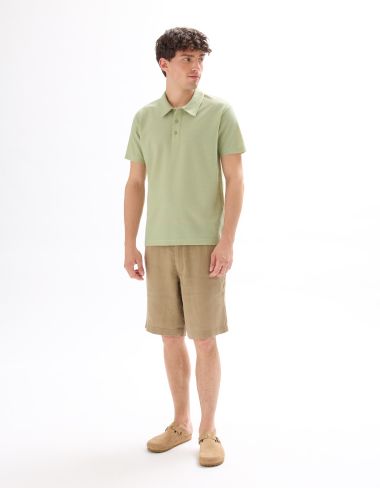 Polo regular en jersey uni - sauge