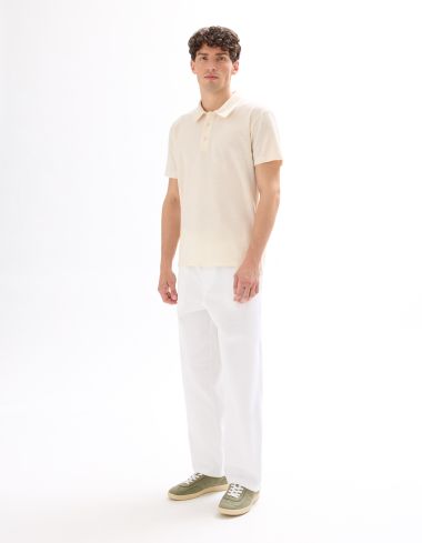 Polo regular en jersey uni - beige