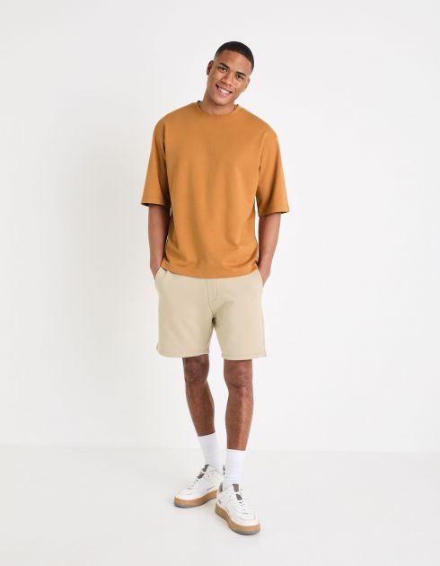 Short en molleton - taupe clair