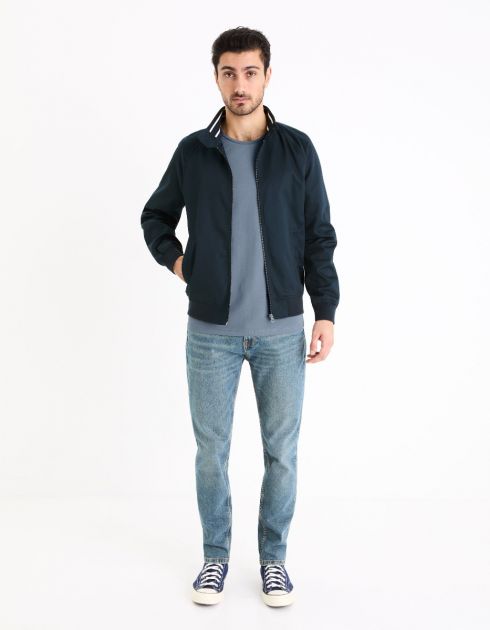 Blouson col montant boutonné - marine