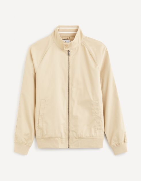 Blouson col montant boutonné - beige