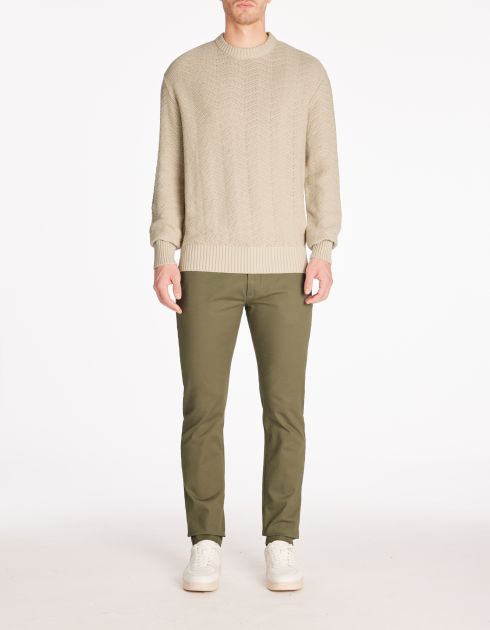 Pantalon chino slim 100% coton stretch - marron