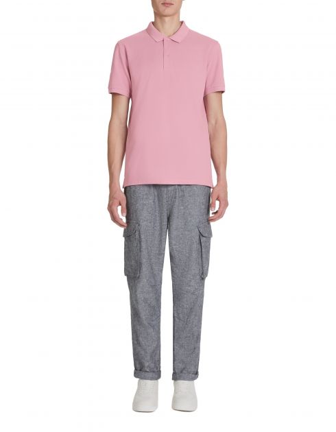 Polo piqué straight en coton - rose foncé