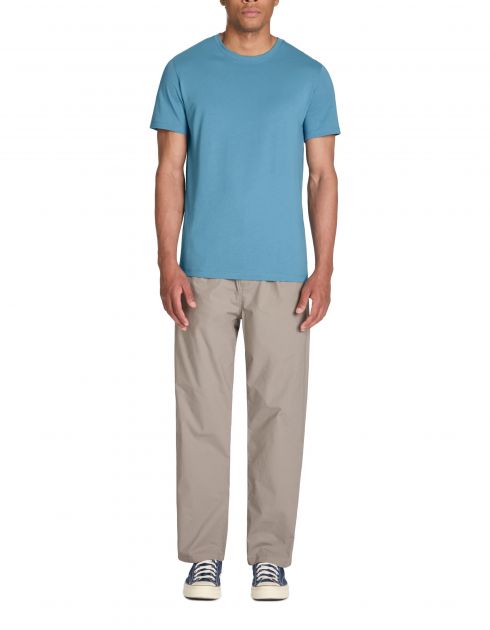 T-shirt col rond en coton - bleu