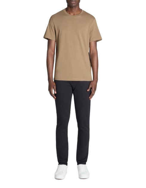 T-shirt straight col rond 100% coton - marron