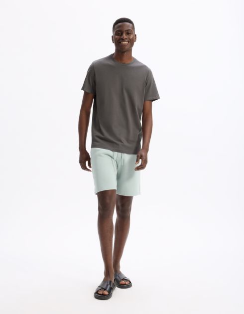 T-shirt straight col rond 100% coton - gris