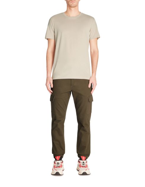 T-shirt straight col rond 100% coton - beige