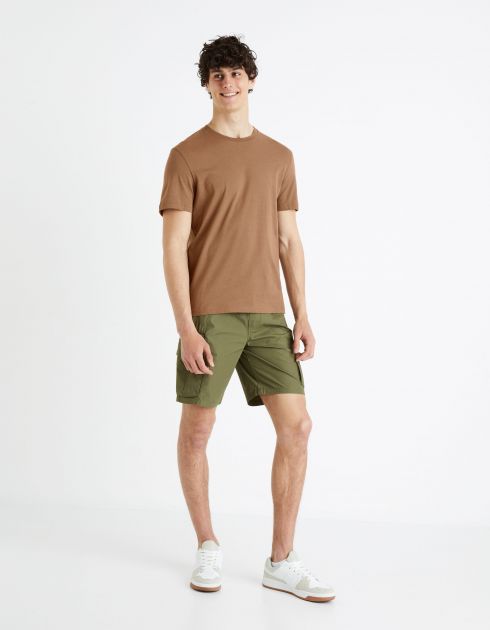 T-shirt col rond 100% coton - taupe