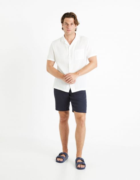 Chemise  regular 100% gaze de coton - blanc