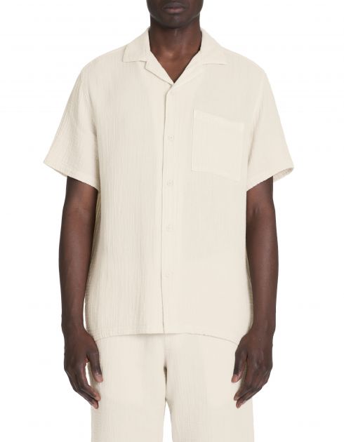 Chemisette regular en gaze de coton - beige