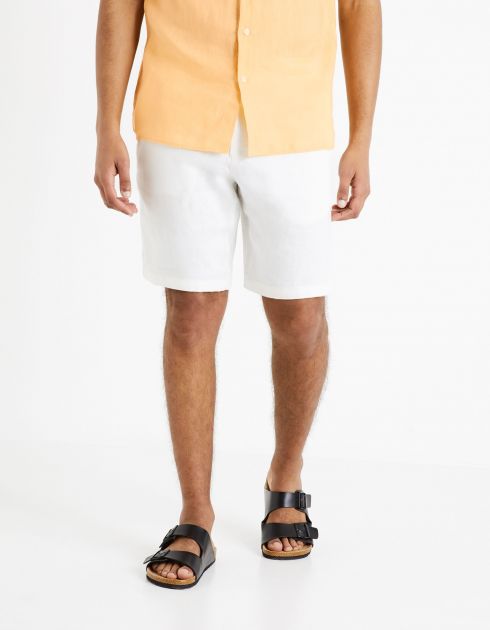 Bermuda 100% lin - blanc