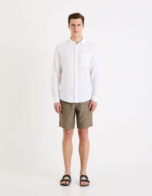 Short 24h 100% lin - marron