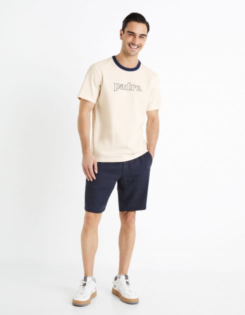 Bermuda 100% lin - bleu marine
