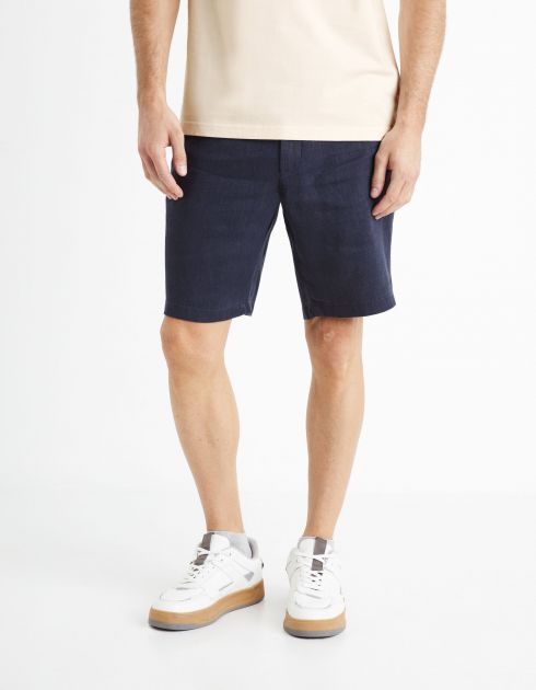 Bermuda 100% lin - bleu marine