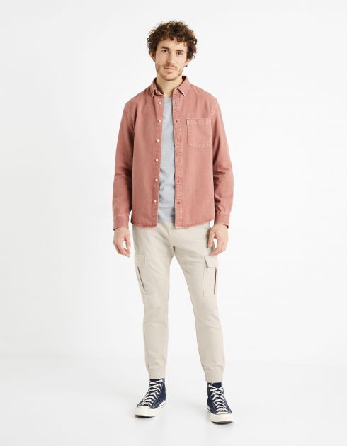 Pantalon cargo slim - beige