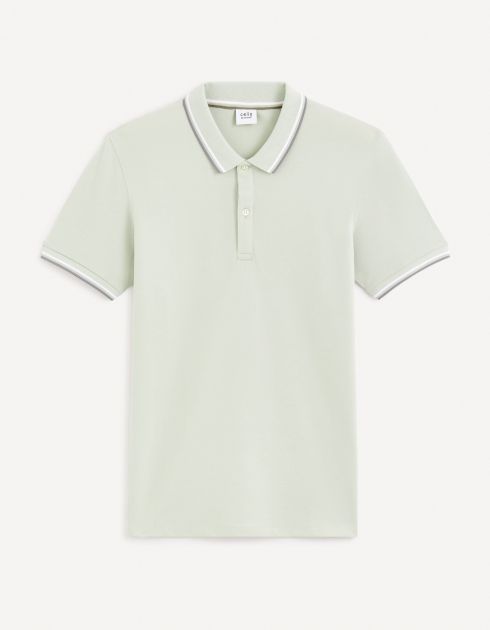 Polo piqué slim - gris clair