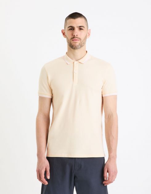 Polo piqué slim - écru