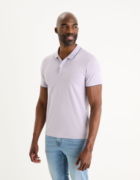 Polo piqué slim - lilas