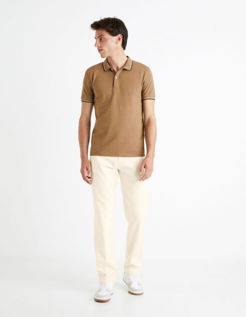 Polo piqué - taupe