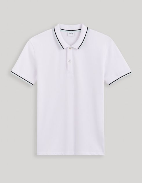 Polo piqué slim - blanc