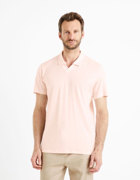 Polo lin mélangé - rose