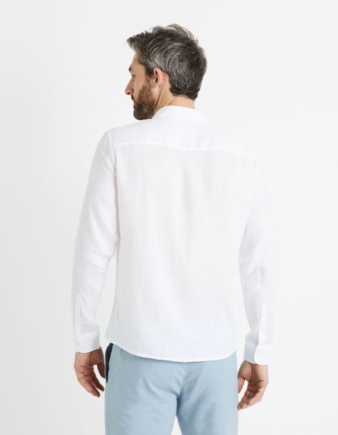 Chemise regular 100% lin - blanc