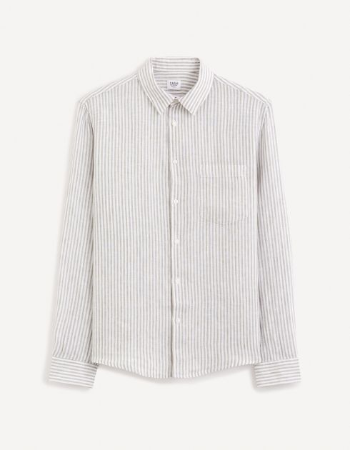 Chemise regular 100% lin - sauge