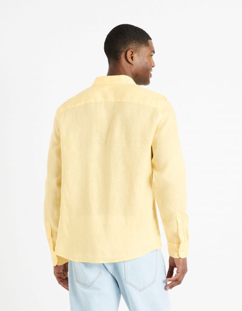 Chemise regular 100% lin - jaune