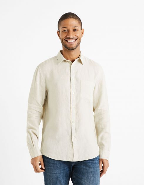 Chemise regular 100% lin - naturel