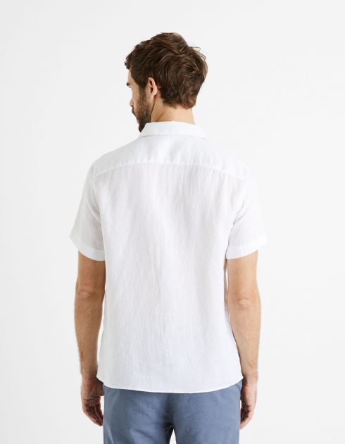 Chemise regular 100% lin - blanc