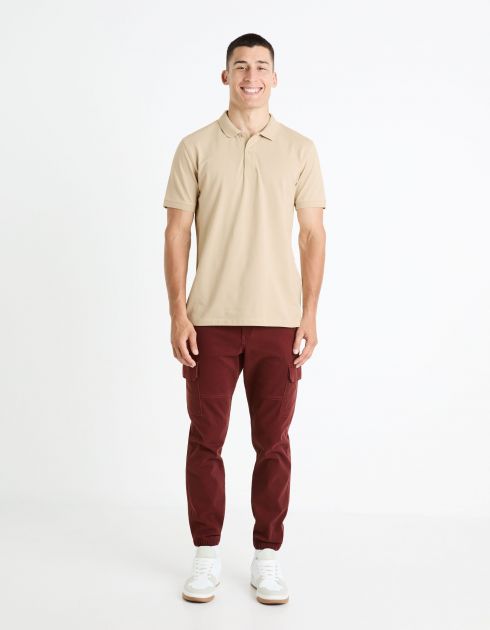 Pantalon slim cargo - bordeaux