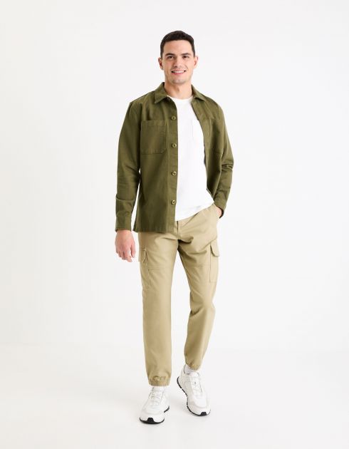Pantalon slim cargo - kaki clair