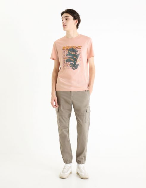 Pantalon slim cargo - taupe
