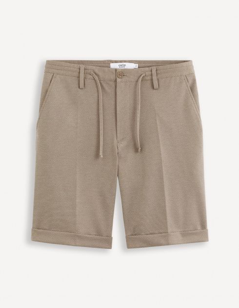 Bermuda en maille piquée - beige