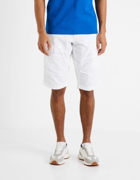 Short cargo 100% coton - blanc