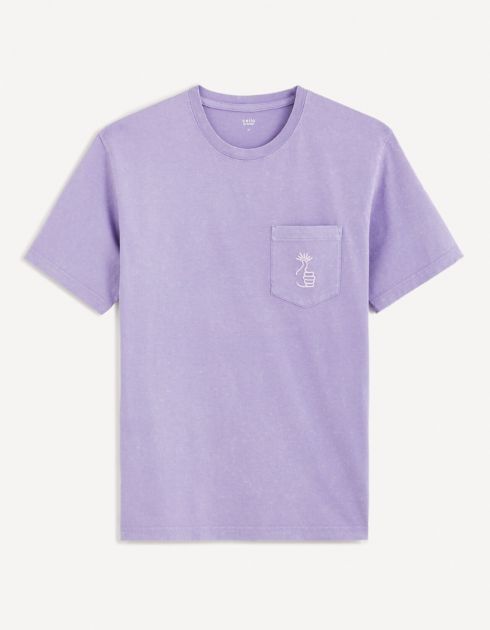 T-shirt col rond 100% coton - violet