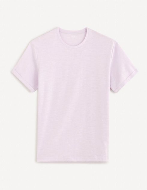 T-shirt col rond 100% coton - violet