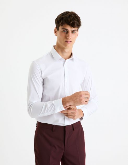 Chemise  regular coton stretch - blanc