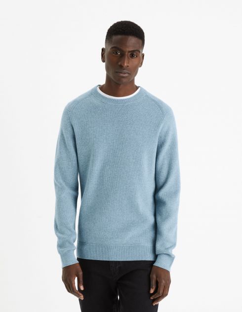 Pull col rond  - bleu clair
