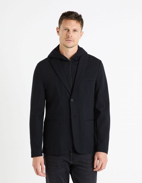 Blazer avec capuche slim - noir