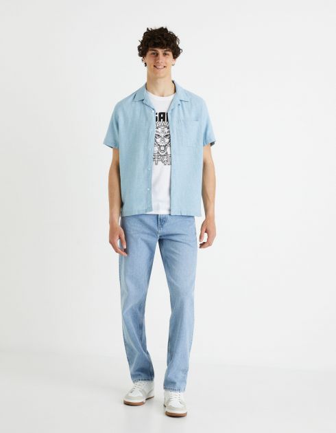 Jean loose C75 100% coton - blanc