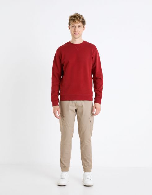 Sweat col rond 100% coton - bordeaux
