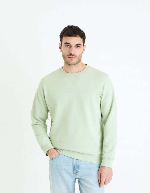 Sweat col rond 100% coton - vert