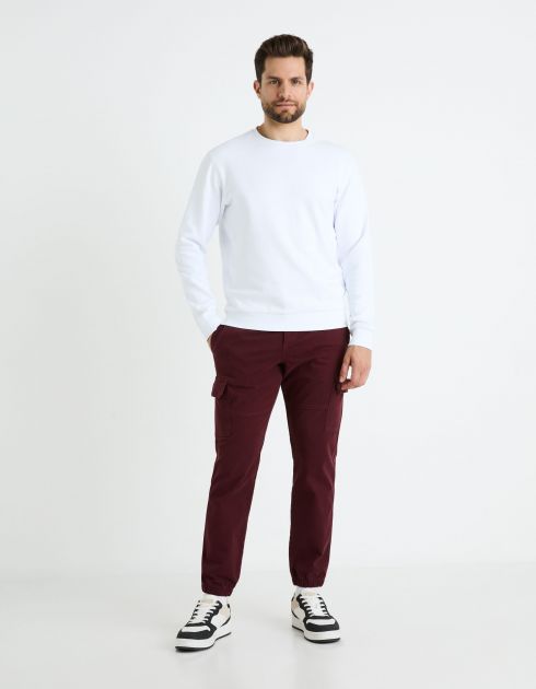 Sweat col rond 100% coton - blanc
